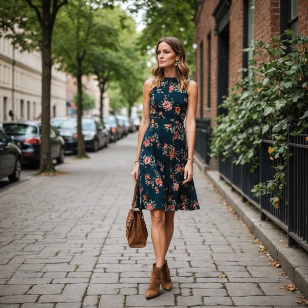 Quels conseils pour assortir des bottines en daim avec une robe fleurie?